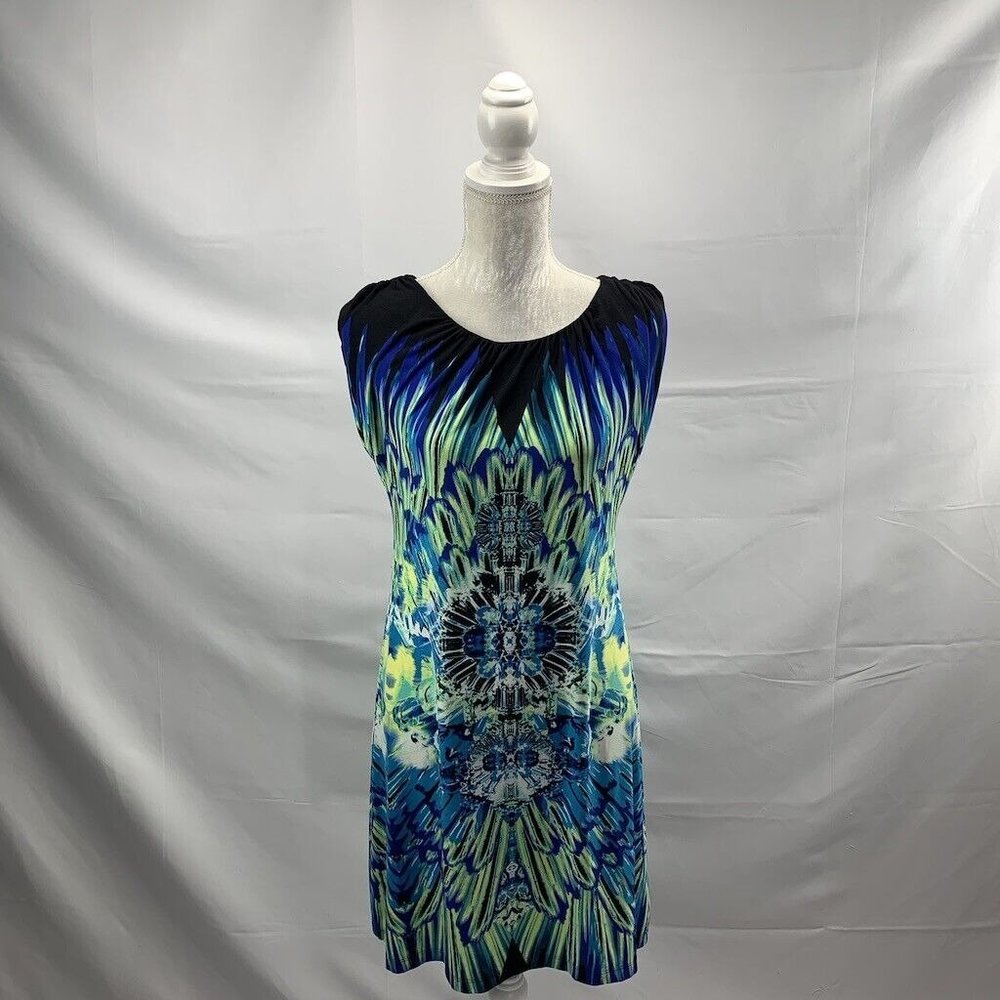 Kenar Stretchy Colorful Sleeveless Sheath Dress Ruching Stretch‎ size 4